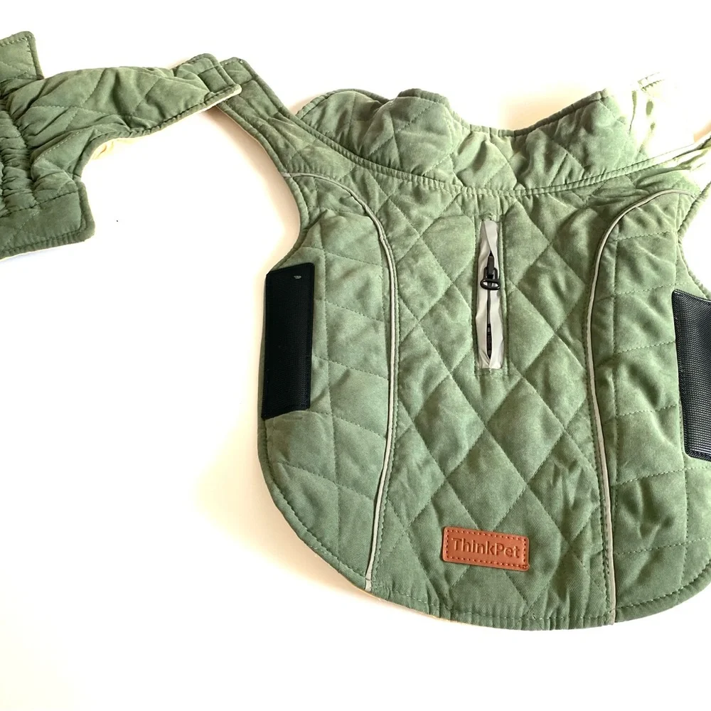 Think! Reversible Dog Winter Coat - Green